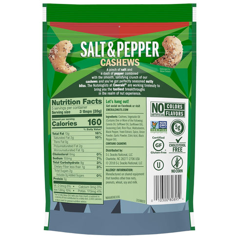 (4 PACK),5 Emerald Salt & Pepper Cashews, Ounces