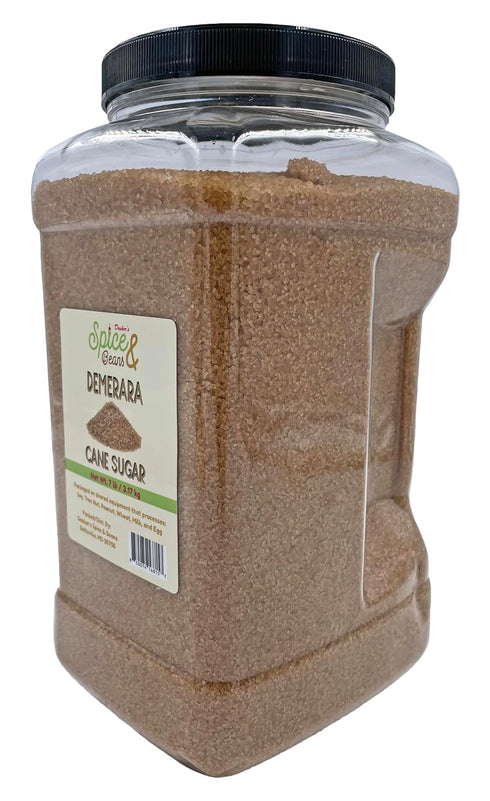 7 lb Demerara Cane Sugar | Raw Cane Sugar Crystals for Coffee, Baking, Cocktails & Foodservice Use | Large Golden Sugar