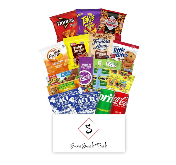 Sams Snack Pack Variety Themed Gift Snack Pack "Thank You" Card Included