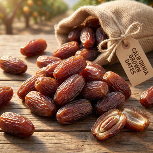 5 lb California Grown Dates Bulk, Fresh Whole Dates in Resealable Bag, Naturally Sweet Snack, Great for Baking