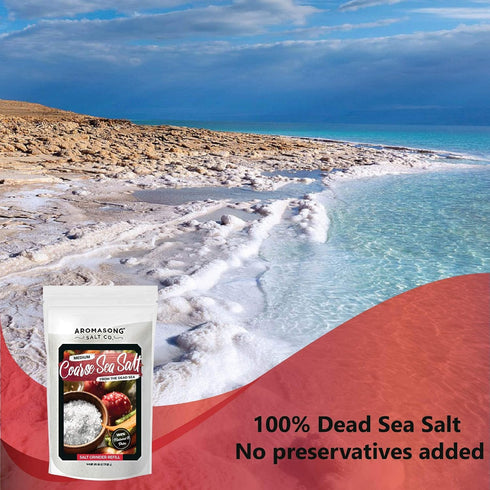 100% 2.43 LB 2.43 LB Aromasong Natural Sea Salt Coarse Grain with Fine Grain Sea Salt from the Dead Sea, Unrefined