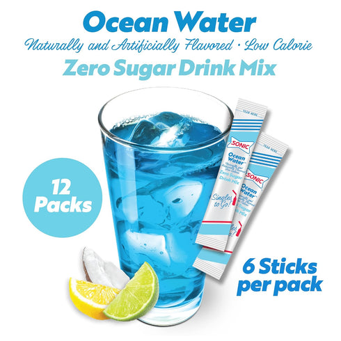 6 6 (36 Sonic Singles to Go Powdered Drink Mix, Ocean Water, Sticks per Box, Boxes included Sticks Total)