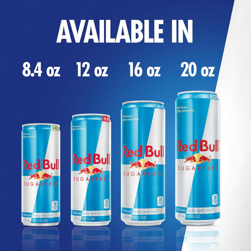 151mg 16 Oz, Pack 12 Red Bull Sugar Free Energy Drink with Caffeine plus Taurine & B Vitamins, Fl of Cans