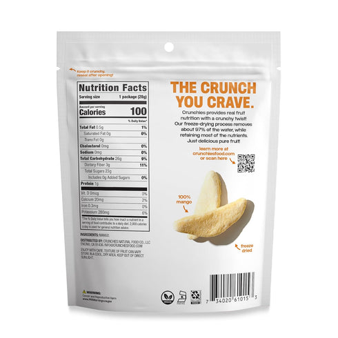 100% Pack 1 (Pack 1)) Crunchies Freeze-Dried Fruits, All Natural Crispy Fruit, Non GMO and Kosher, Single Resealable