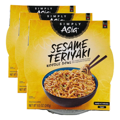 Simply Asia Sesame Teriyaki Noodle Bowl, 8.5 Oz (Pack of 3)