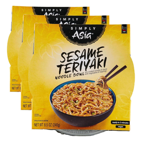 Simply Asia Sesame Teriyaki Noodle Bowl, 8.5 Oz (Pack of 3)
