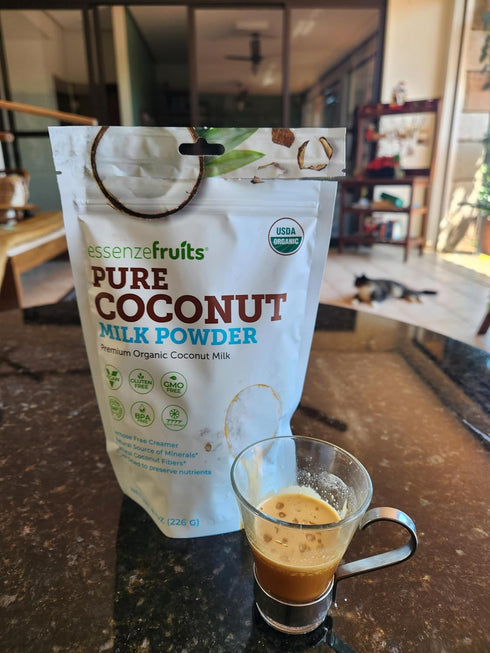 27 8 Oz Essenzefruits Pure Organic Coconut Milk Powder - Premium Maltodextrin Free, No Sugar Added, Dairy Free, USDA