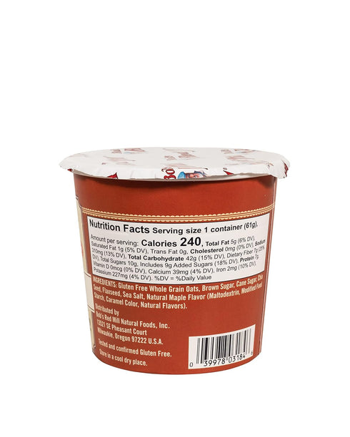 2.15 (Pack 12) Bob's Red Mill GF Oatmeal Cup, Maple & Brown Sugar, Ounce Cup of - Non GMO, Whole Grain, Kosher