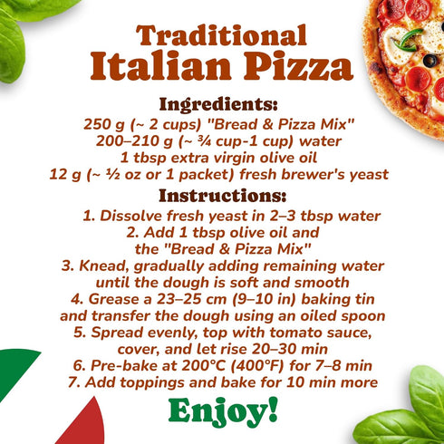 LA GRANDE RUOTA 17.64 oz (Pack 1), Gluten Free Mix For Bread and Pizza of Suitable For Celiac And Gluten-Intolerant