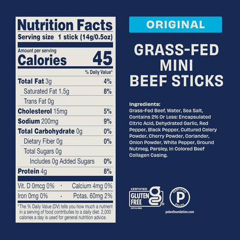 Packs .5 oz (Pack 12) Archer Jerky Mini Beef Jerky Sticks - Grass Fed Beef Sticks Individually Wrapped, Bulk Snack