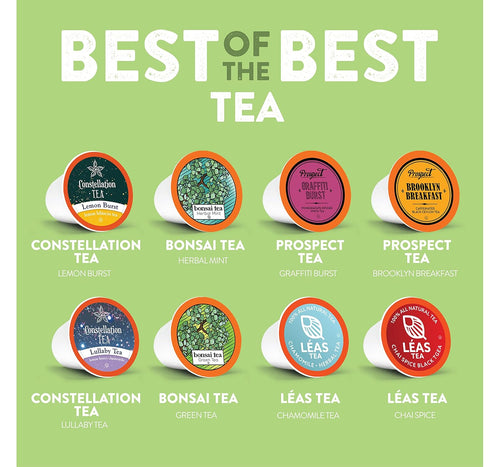 2.0 Pack, 5 40 Count Two Rivers Coffee Tea Pods Compatible with K Cup Brewers Including Variety Sampler Assorted Tea