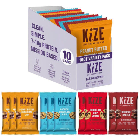 KiZE Energy Bars - Best Sellers Variety Pack - Gluten Free, Dairy