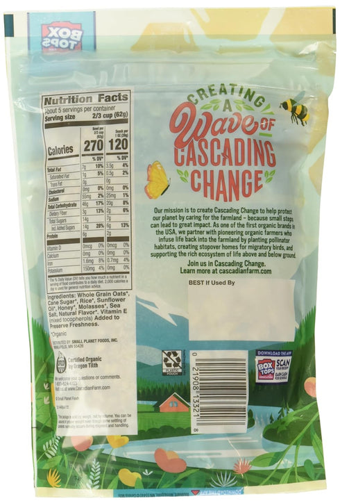 Cascadian Farm 11 (Pack 4) Organic Oats And Honey Granola, Non GMO, Ounces