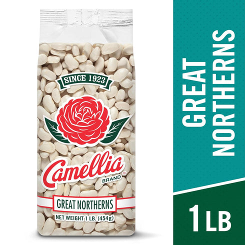 1 (Pack 6) Camellia Brand Dried Great Northern Beans, Pound