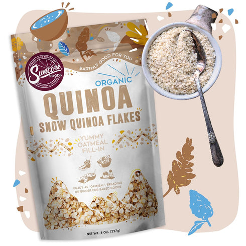 8oz (2 Pack) Suncore Foods Organic Snow Quinoa Flakes, Gluten-Free, Non-GMO