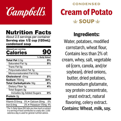 10.5 oz (12 Pack) Campbell's Condensed Cream of Potato Soup, Can