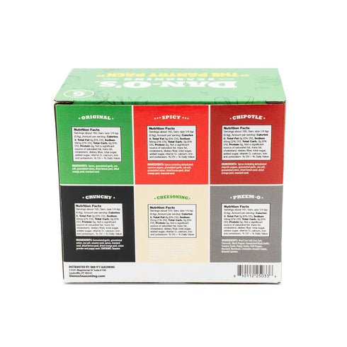 6 Set, 6 Pack, Dan-O's Bottle Seasoning Small Bottles, Includes Original, Spicy, Chipotle, Crunchy, Cheesoning