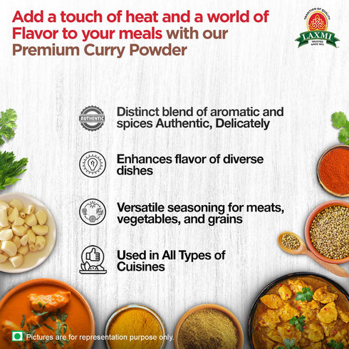 200gm (7oz) Laxmi Curry Powder | Curry powder seasoning with a blend of spices | Non-GMO Product | For cooking