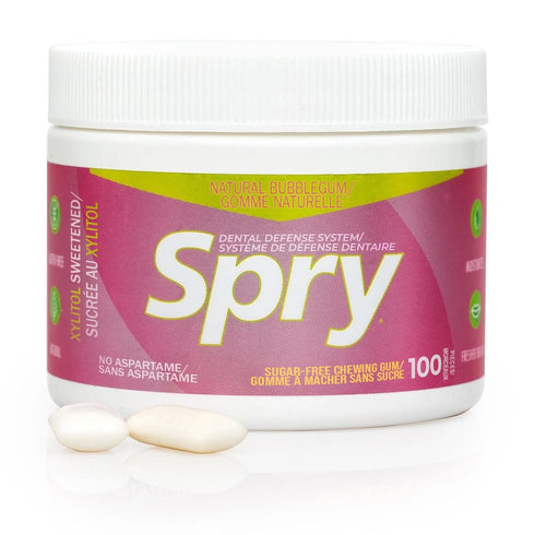 Spry Fresh Natural Xylitol Chewing Gum, Aspartame-Free, Sugar-Free, Non-GMO, Gluten-Free, 100 Count