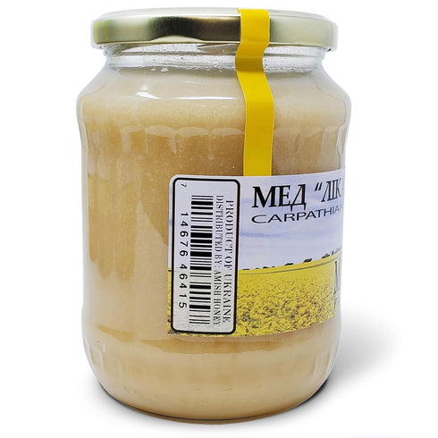 100% 908g Carpathian Raw Honey Mountain Flowers | Pure, Unfiltered, Unpasteurized, Ethically Sourced | Glass Jar