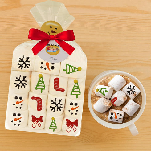 30 Count Pack, Packaging, 4.5 OZ 30 count Marshmallow Gift Soft & Fluffy Vanilla Marshmallows, Festive Holiday Treats
