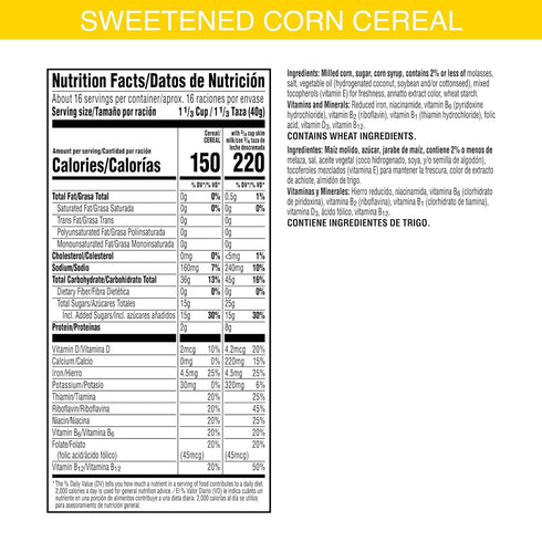 8 22.6oz (1 Kellogg's Corn Pops Breakfast Cereal, Vitamins and Minerals, Kids Snacks, Giant Size, Original, Box Box)