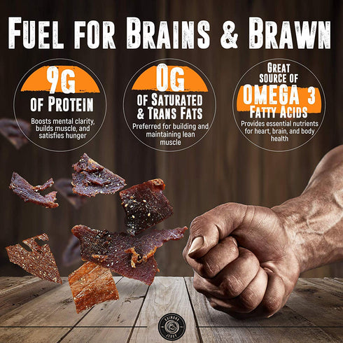 2oz, Omega-3s (Pack 2) Kaimana Wild-Caught Ahi Tuna Jerky - Peppered, Rich in & High in Protein, All-Natural & Organic
