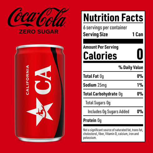 7.5 oz, 6 Pack (Package Coke Zero Sugar Mini-Can fl May Vary)