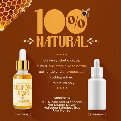 30ml 100% Jimerito Stingless Bee Melipona Honey Drops Pure and Unprocessed Ancestral Mayan Honey from Yucatn Peninsula