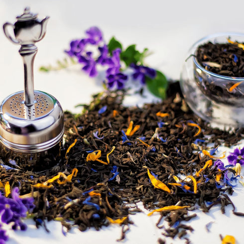(3.53oz-100g-50 Zyanna Earl Grey Tea - Premium Black Tea with Natural Bergamot Oil & Blue Corn Flower Cups) - Classic