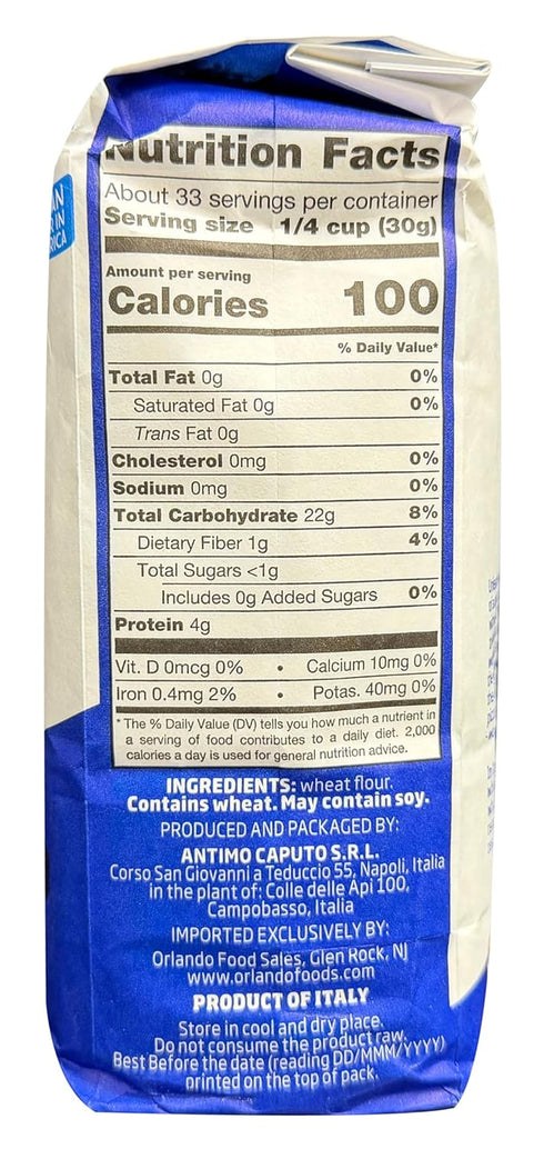 Antimo Caputo 00 1Kilo 140.8 2.2 (pack 4) Mulino Caputo Pizzeria Flour Bag, Ounce, pound
