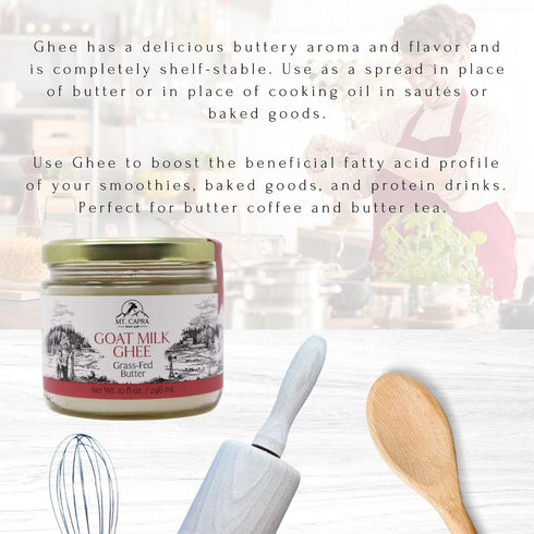 30 59 10 oz Mt. Capra Goat Milk Ghee | Grass-Fed Clarified Butter High in MCT Oil Perfect for Bulletproof Coffee, Keto