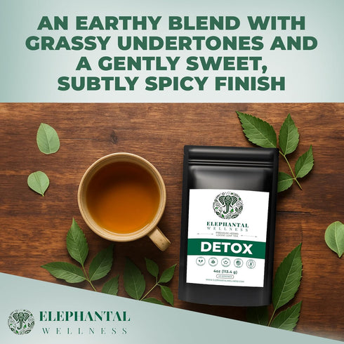 Elephantal Wellness 4oz, 40 Premium Detox Herbal Tea | Daily Liver, Kidney, Blood & Digestive Support with Turmeric