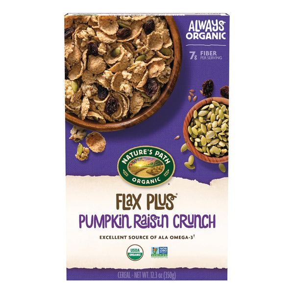 Nature's Path Organic Flax Plus Pumpkin Raisin Crunch Cereal, 12.3 oz (Pack