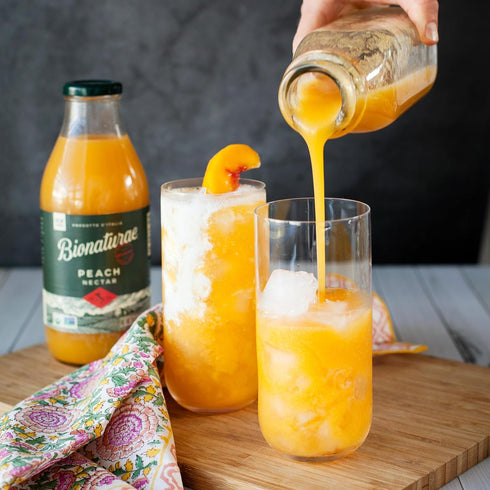 25.4 Oz Bionaturae Organic Peach Nectar - Peach Juice, Peach Nectar Juice, Non-GMO, USDA Certified, No Sugar Added, No