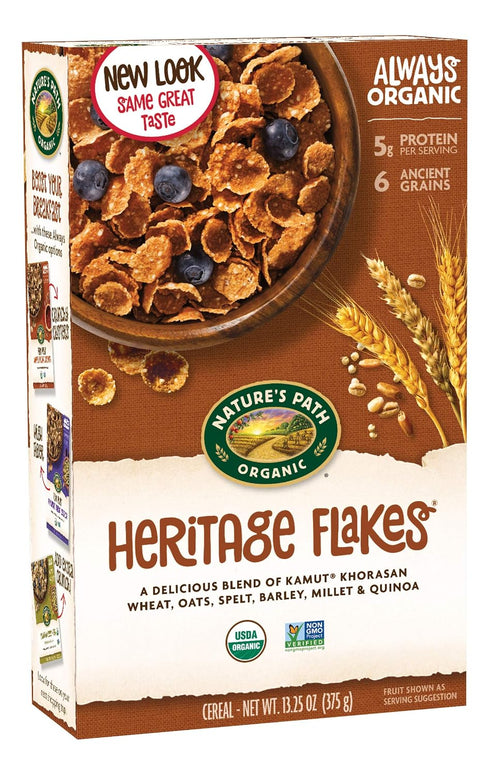 13.25 oz. Nature's Path Organic - Cereal Heritage Flakes Whole Grains High Fiber