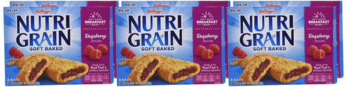 8 Count (Pack 6) Kellogg's Nutri-Grain Cereal Breakfast Bars, Raspberry