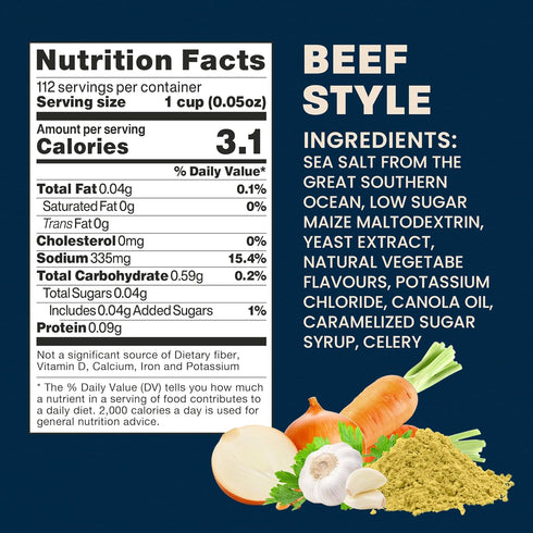 1 5.9 oz Massel Beef Style Bouillon Powder | x | Plant Based Broth & Soup Base | Low FODMAP, Gluten & Dairy Free