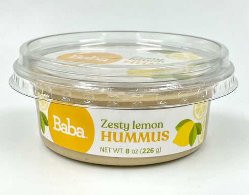 Hummus (8 oz, 6 Pack) 6 Baba Small Batch Organic - Zero Preservatives, USDA Organic, Gluten Free, Vegan, Non-GMO