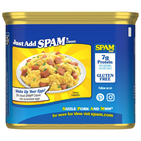 12 oz (12 Pack) SPAM Classic, SPAM Canned Meat, Can