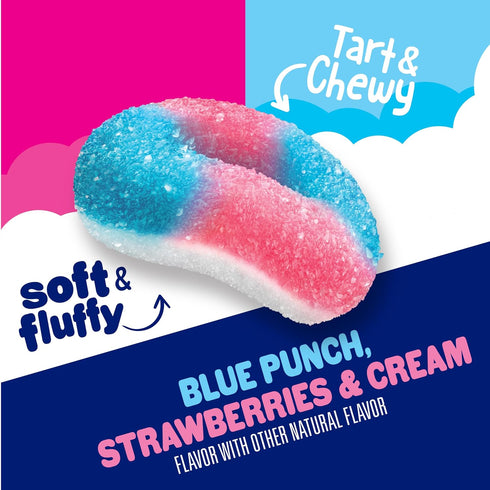 6 oz SweeTARTS Halos, Candy, Blue Punch and Strawberries and Cream, Tart and Chewy, Soft and Fluffy