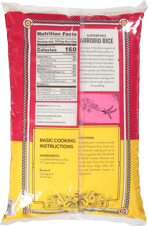 11 Pack 1 Roland Foods Superfino Arborio Rice, Specialty Imported Food, Pound
