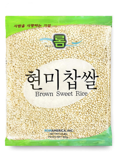 ROM AMERICA Sweet Sticky Glutinous Short Grain Brown Rice for Asian Cooking
