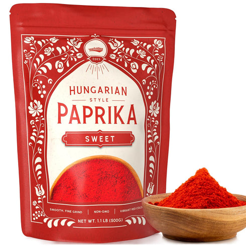 Snackathon Sweet Hungarian Style Paprika, 1.1 LB (500g) Bulk Resealable Bag, Mild