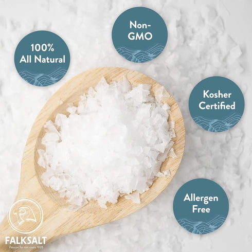 (1.32 lb) Falksalt - Natural Sea Salt Flakes, Light & Crunchy Gourmet Sea Salt Flakes for Cooking, Baking, & Finishing
