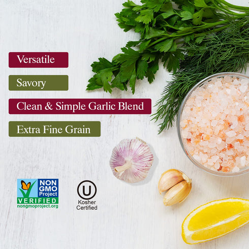 Himalayan Chef Himalayan Pink Garlic Salt, 3.6 Oz (Pack of 1), Natural & Certified Small Grinder Seasoning