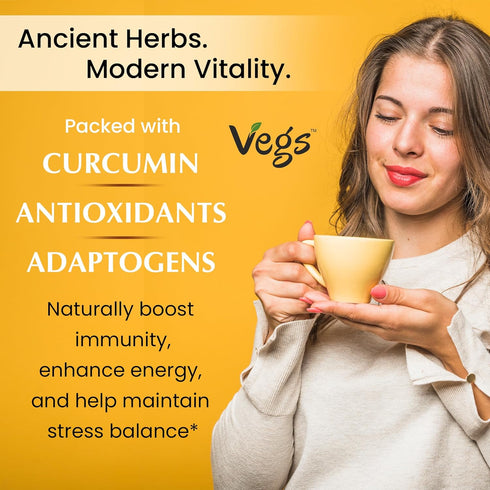 10 4 oz Vegs Turmeric Golden Milk Powder - Ayurvedic Super Spice Mix Golden Milk Latte with Organic Turmeric, Ginger