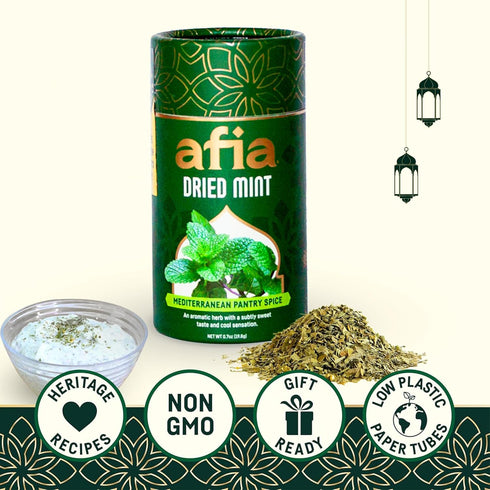 (1pk, 0.7oz) Afia - Dried Mint Seasoning | Dried Mint for Cooking, Mediterranean Pantry Spice for Middle Eastern