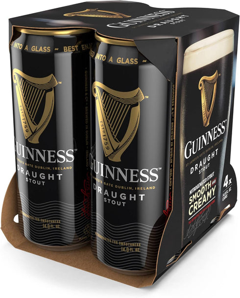 Guinness 4 14.9 oz 4.3% Pub Draft Stout, pk, cans, ABV