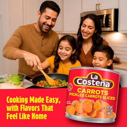 14.1oz, 12 Pack La Costea Sliced Pickled Carrots with Pickled Jalapenos - Sliced Carrots with Jalapeno Peppers